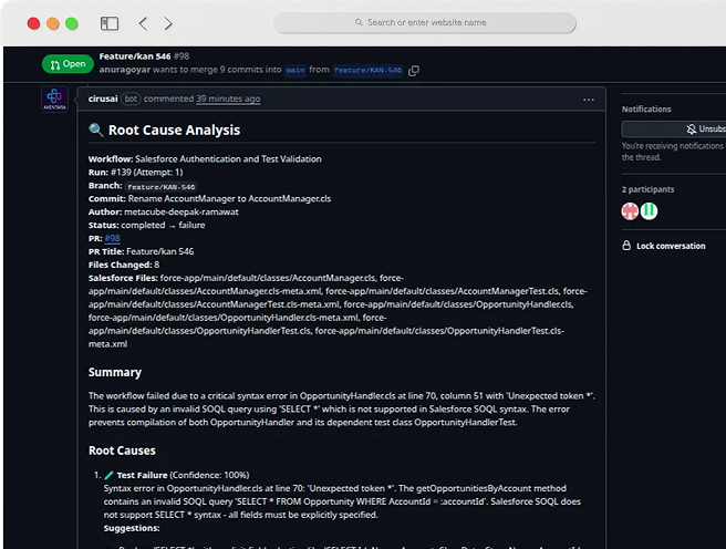 CIRUS - CODE REVIEWER interface preview